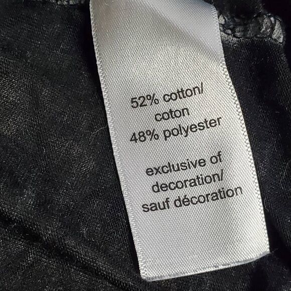 Maurices Women’s XL Black Lace Fleur-de-Lis Graphic Tee Rhinestone Studded Top - Picture 7 of 8